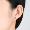 Single Diamond Bag With Stud Earrings, Plated With 18K Platinum, White Gold, Real Gold, Moissanite, Female Carat, Internet Celebrity Earrings