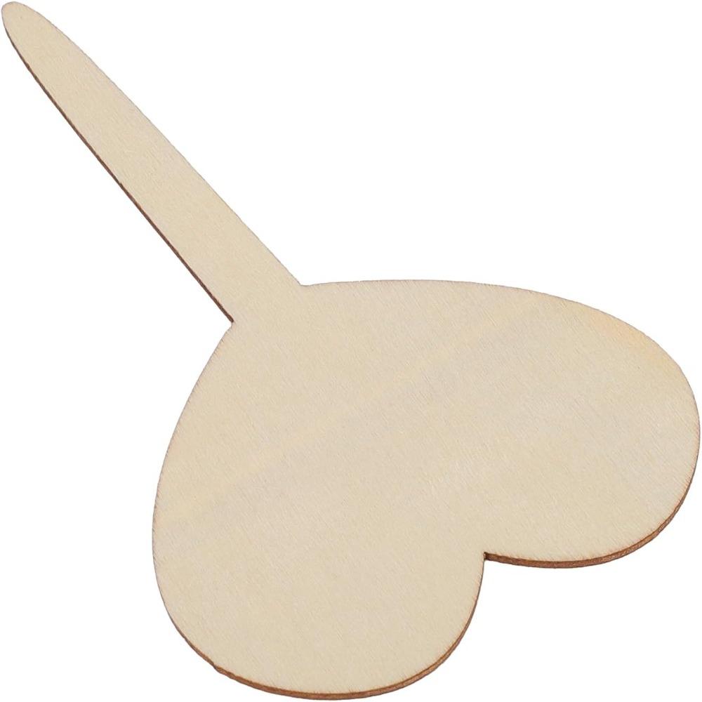 100PCS Heart Wooden Plant Labels 2.5 Mm Thick Plant Marker Stakes  Nursery Organization