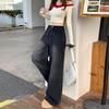 Women's High Waist Wide Leg Jeans Loose Fit Casual Vintage Straight Denim Trousers