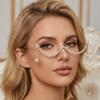 Y2k Trendy Eyeglass Frame Sparkling Rhinestone Mask Jewelry Rhinestone Glasses Frames  Cosplay