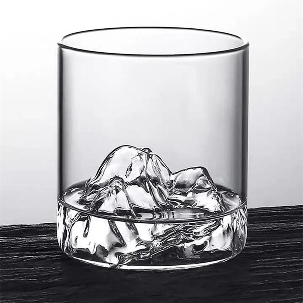 Creative Glass Mountain Viewing Cup Tibetan Mountain Teacup Japanese Whisky Cup, Household High Beauty Water Mug