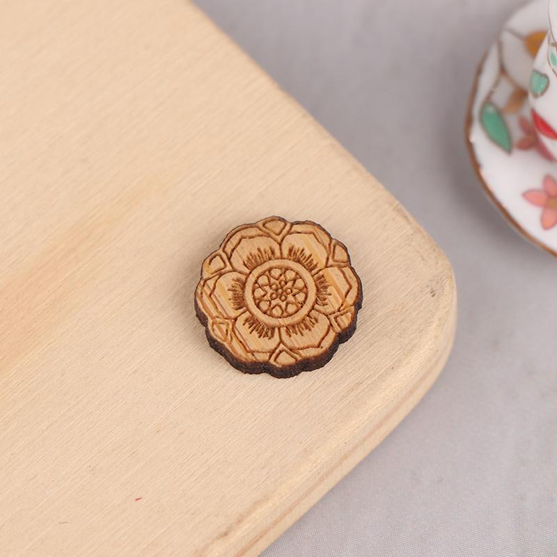 1/12 Dollhouse Retro Mini Tea Coasters, Wooden Cup Mat, Dollhouse Furniture Decoration, Kitchen Ornaments