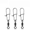 50Pcs Heavy-Duty Ball Bearing Fishing Swivels Snaps With 8-Shaped Swivel Rings Carbon Steel For Saltwater Lure Conne