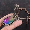 Rainbow Solar Quartz Druzy Necklace Copper Wire Wrapped Necklace Adjustable Necklace Gemstone Copper Jewelry Handmade Jewelry Gift For Wife