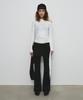 Saendeulig One Shoulder Unbalanced Strap T-Shirt_Ivory