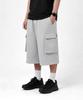HUMMER Easy Wide Elastic Bermuda Cargo Sweat Shorts Melange Grey