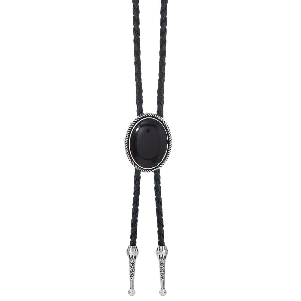 Westliche Bolo Krawatte für Männer Frauen Vintage Stein Anhänger Leder Seil Halstuch Cowboy Lässig Party Hochzeit Bühnenauftritt Kostüm Zubehör
