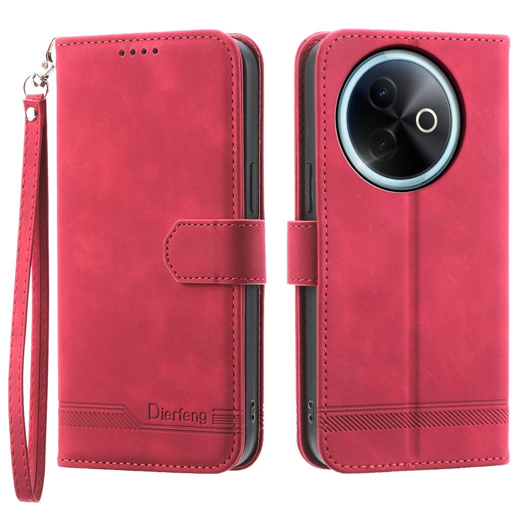 DIERFENG DF-03 For vivo Y39 5G Case Lines Imprint Wallet Leather Phone Cover