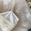 Vestido Mini Bustier Sexy de Malla sin Tirantes para Mujer, sin Mangas, con Pedrería, Espalda Descubierta, Estilizador, Cruzado, Corto
