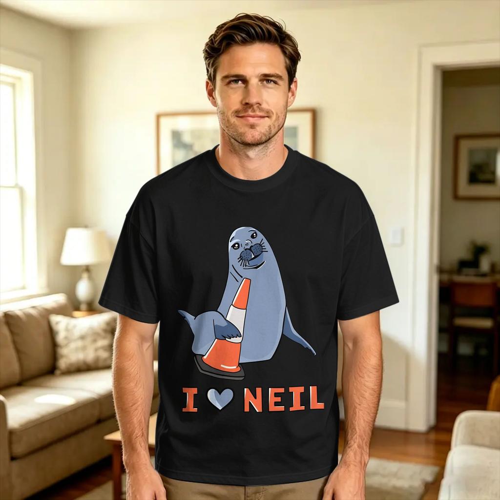 Neil the Seal T Shirt Summer Streetwear TShirts 100 Cotton Trendy Cool Tshirt For Unisex Design Top Tees