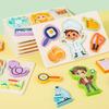 3D Geometric Character Profession Wooden Puzzle: Interactive Educational Cognitive Toy for Early Learning