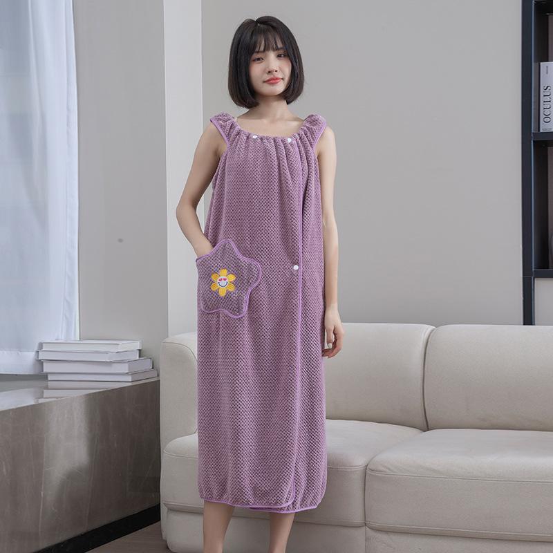 2023 Royal-Style Coral Fleece Bath Skirt: Absorbent, Non-Shedding, Soft, and Fashionable.