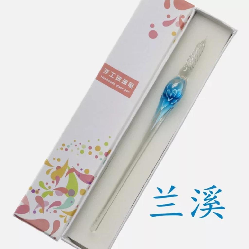 Embedded Flower Glass Pen Set, Colored Dipping Pen, Street Vendor Gift Box, Signature Pen, Glass Pen Gift