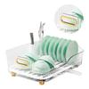 Dish Drying Rack Plastic Visualize Diversion Effluent Dish Diversion Rack for Chopsticks Bowl Plate Spoon Transparent