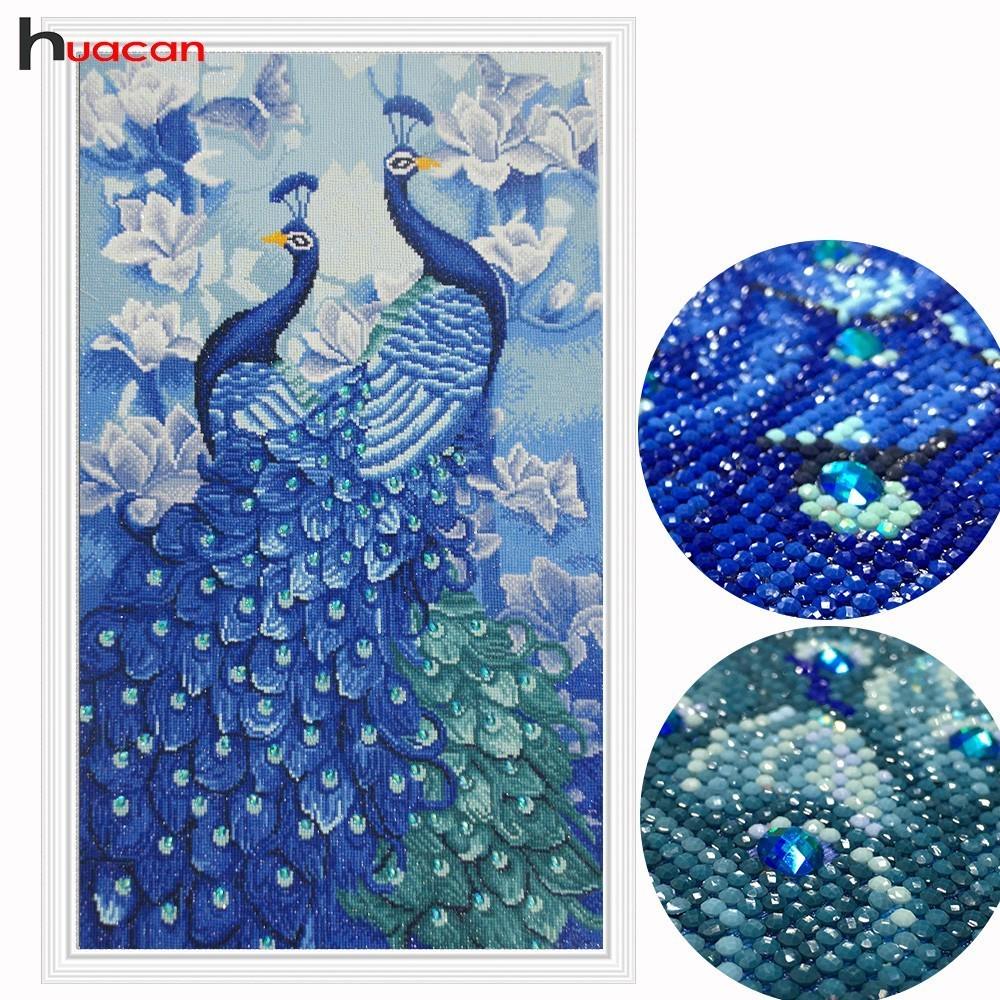 HUACAN Special Shaped Diamond Diamond Peacock Animal 5D DIY Diamond Broderi