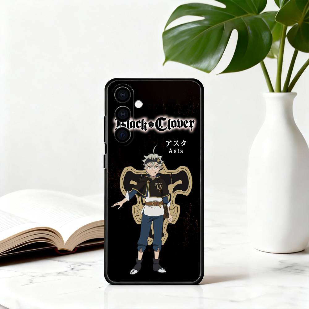 B-Black A-Asta-ES C-Clover Phone Case For Samsung Galaxy A73,A72,A71,A70,A53,A52,A51,Others Soft Black Cover