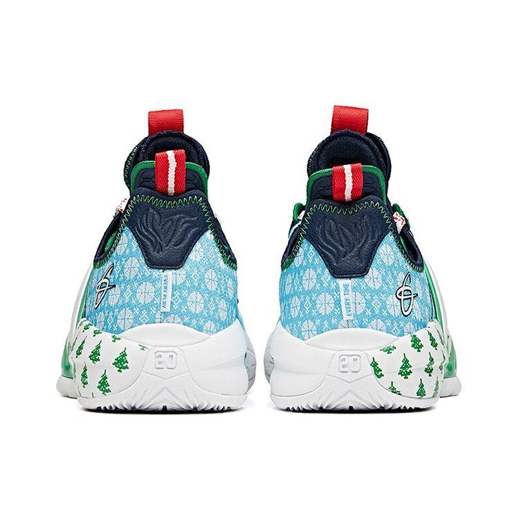 Anta Gh2 Christmas Cushioning Non-Slip Durable Low-Top Basketball Shoes Men Basketball Shoes Green Blue White 112111103-3