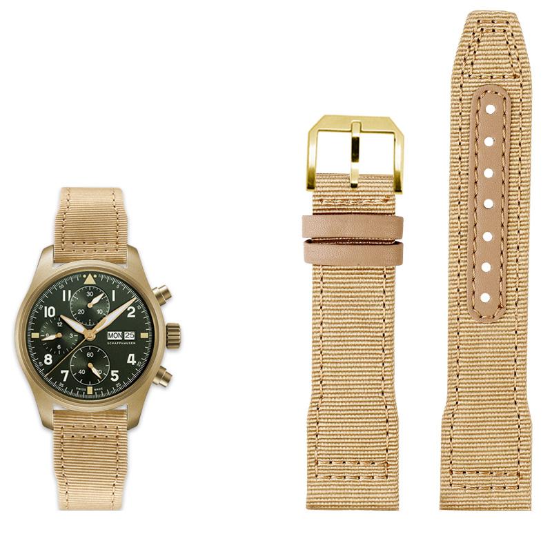 

Класичний 20/21/22 мм високоякісний ремінець для годинника з нейлонової телячої шкіри підходить для IWC Pilot SPITFIRE MARK18 Portofino TOP GUN IW389101Ремінець для годинника 21mm