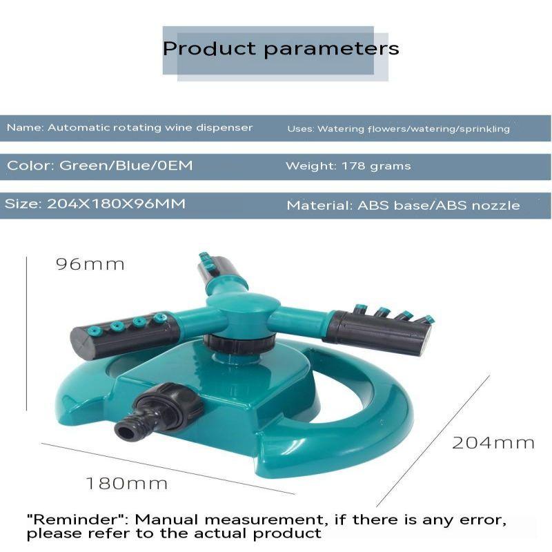 Andy Garden Watering Garden Irrigation Automatic Rotary Sprinkler Lawn Watering Watering Vegetables Trident Nozzle