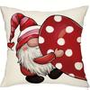 Valentines Day Pillow Cover Set  Red Polka Dot  Love Heart Gnomes Design  Decor for CouchLiving Room (Inserts Not Included)