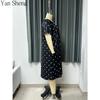 Women Nightgown Summer Polka Dot Print Milk‑Silk Loose Plus Size Long Robe Home Loungewear For Sleep