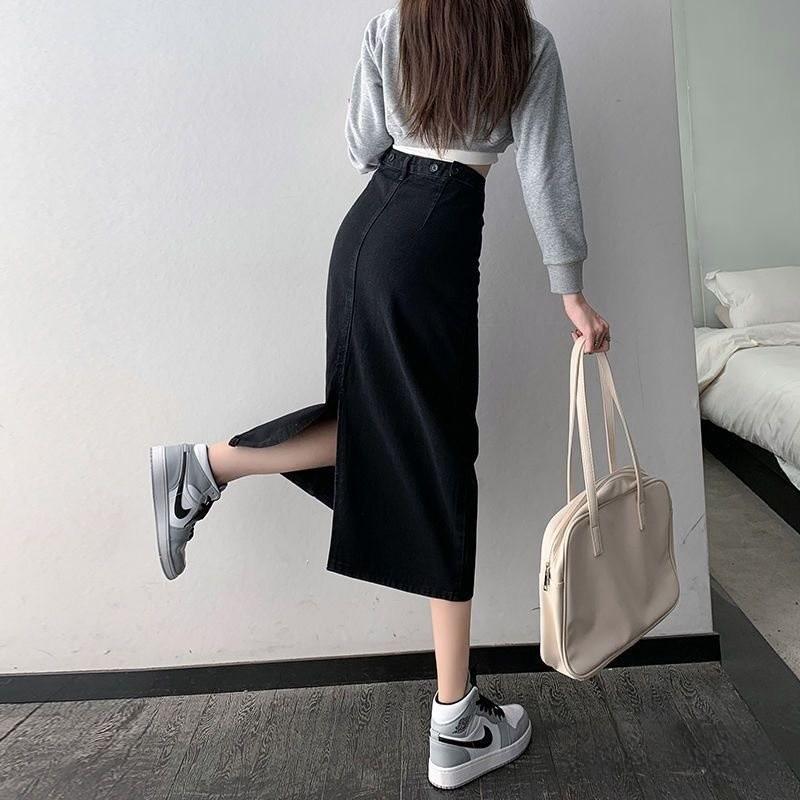 Classic Denim Skirt For Women With High Waist And Slim Fit For Autumn 2025