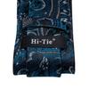 Hi-Tie Fashion férfi kék Paisley nyakkendő Hanky ​​mandzsettagombok üzleti esküvőre