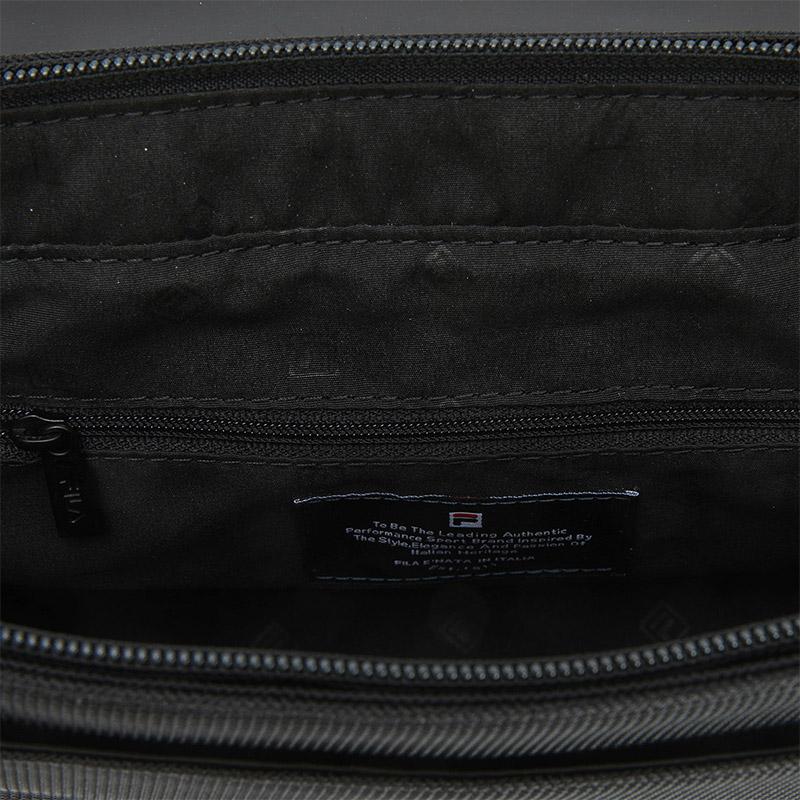 Fila White Minimalist Commuter Casual Versatile Color-Block Flap Crossbody Bag Fabric And PU Synthetic Leather Shoulder Bag Men Bags F13M613107FBK