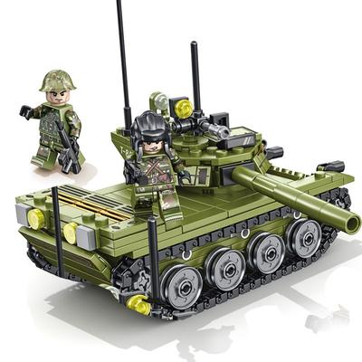 324PCS Carro Armato Militare Serie di Battaglia Principale Arma Ww2 Building Blocks-85 Carro Armato Esercito Città Illumina I Mattoni Giocattoli per I Bambini ragazzo