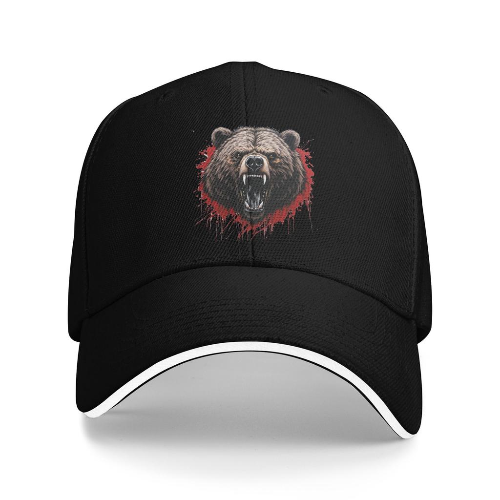 1pc Bear Pattern Baseball Cap Compatible for Men & Women - Adjustable Unisex Vintage Hat with Bear Face, Casual Outdoor Cap
