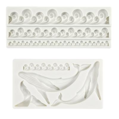 DIY Handgemachte Silikon Fondantform Wal Wellenform Schokolade Zucker Handwerksmasse Form DIY Kerze Harz Handwerk Langlebig