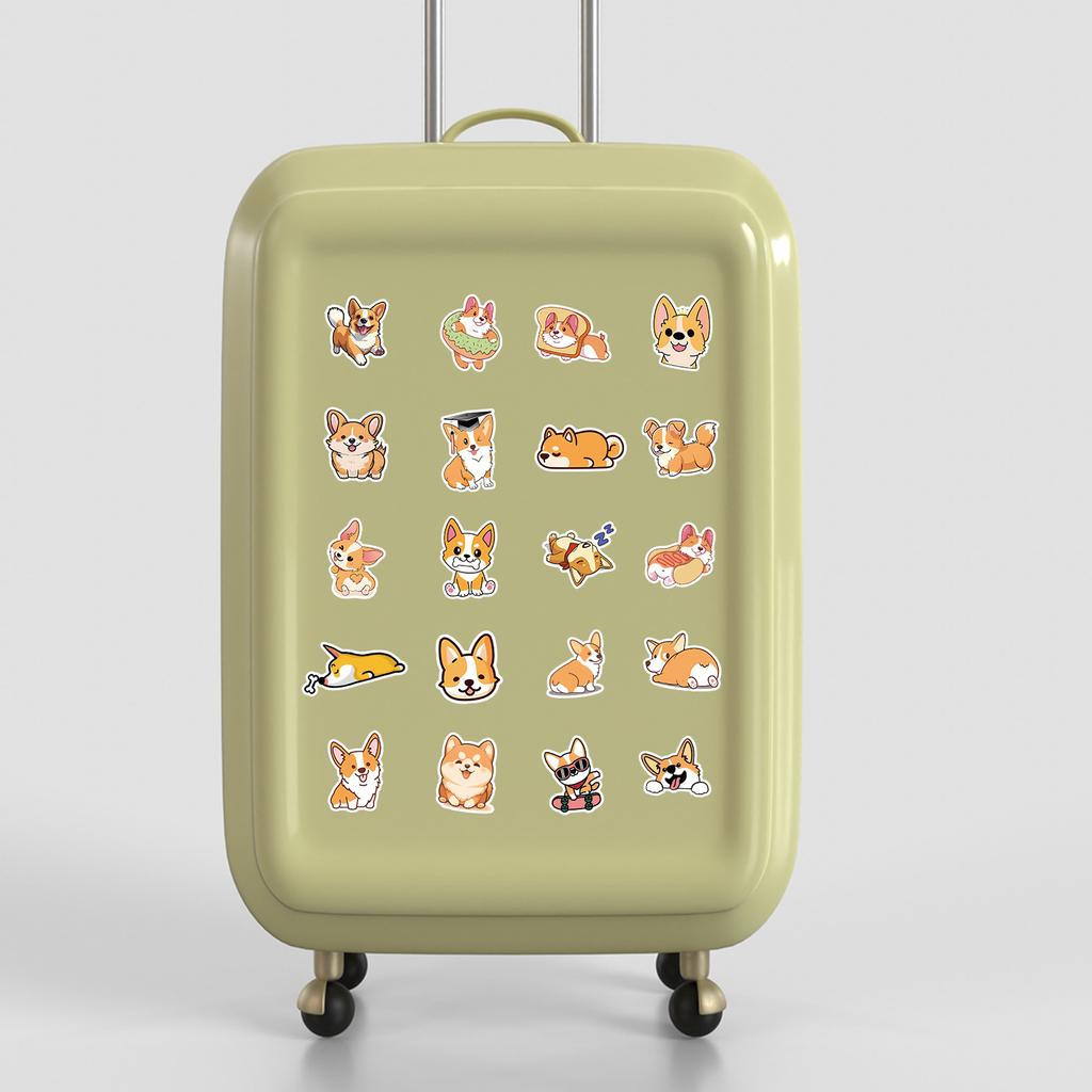 50 Cute Style Cartoon Corgi Graffiti Stickers Suitcase Skateboard Decoration Stickers Children's DIY Stationery Stickers