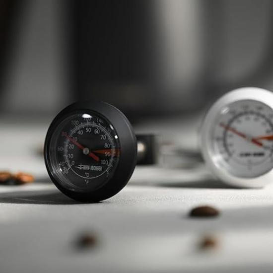 MHW-3BOMBER Coffee Thermometer Drip Pot Thermometer Clip Type Washable 0-100℃ CelsiusFahrenheit Coffee Thermometer for Milk Foamer (Black) CT5615B