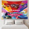 Custom Name Trolls Print Tapestry, Backdrop, Easy Setup, Ideal for Bedroom, Office & Living Room, with Aesthetic Wall Hanging Decor.