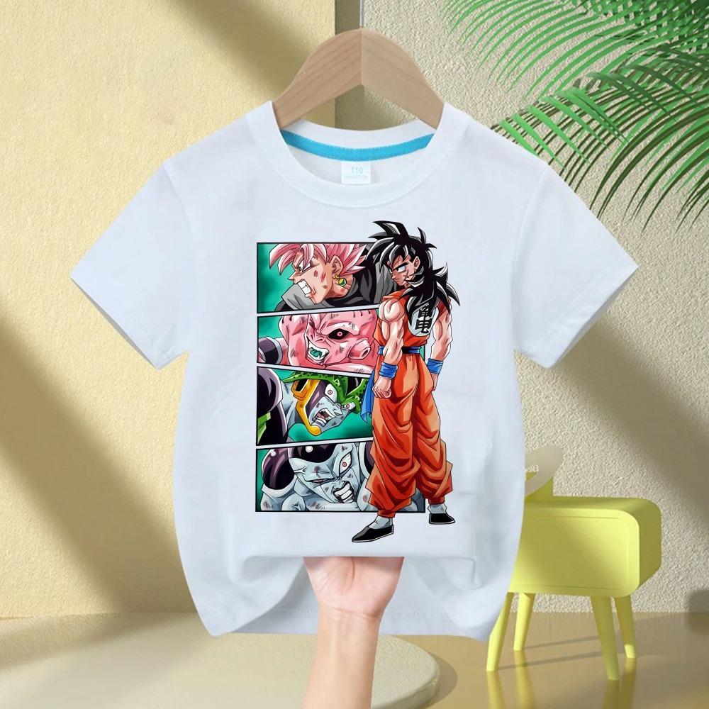 Dragon Ball T-Shirt Kinder Tops T-Shirt Anime Figuren Son Goku Super Saiyan T-Shirt Jungen T-Shirts Kinderkleidung Sommer Kurzarm