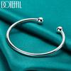 Bracciale a Cuffia con Perline Lisce Solide in Argento Sterling 925 da 4 mm Gemelli Braccialetti per Donna Uomo Gioielli per Matrimonio Festa di Fidanzamento