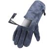 1 Pair Forge Welding Gloves High Temperature Resistant Cowhide BBQ Gloves Cooking Gloves for Microwave Baking 14 Inch