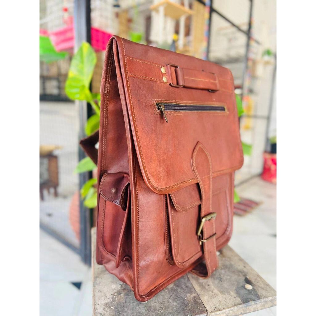 Ziegenleder Tasche Rucksack Laptop Rucksack Herren Echt Reise Damen