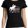 Women’s Graphic T-Shirt Real Girls Riding – Echte Madchen Reiten – Eco-Friendly Ladies Limited Edition Short