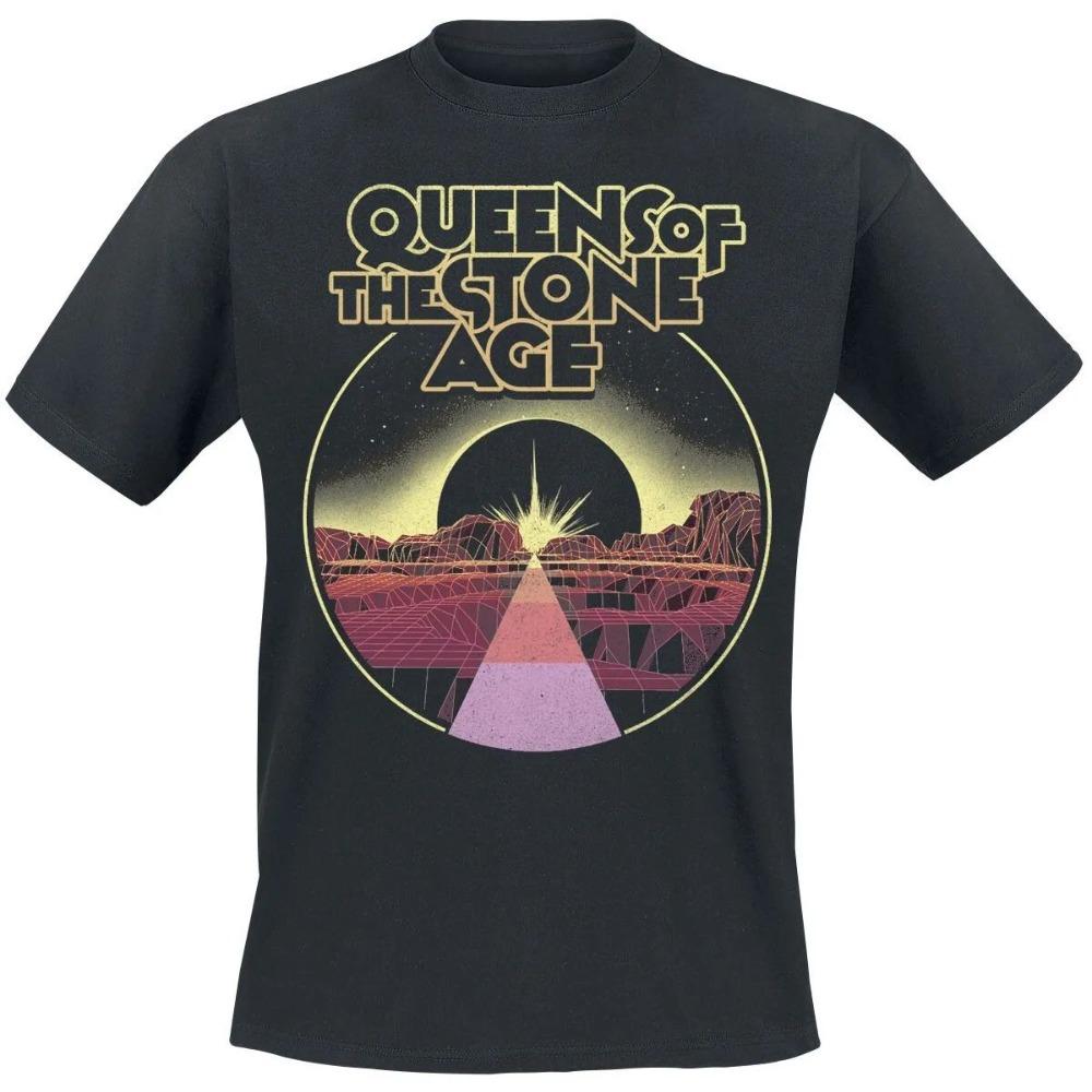 Summer Queens Of The Stone Age Retro Synthwave Tee Alt Rock Tshirt With Desert Eclipse Print Band Fan Merch Unisex And Unisex