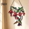 Vielseitiger Saisonaler Fensterbehang Kolibri Anhänger, Acryl Buntglas Stil Sonnenfänger für Zuhause Kreatives Feiertagsgeschenk Garten Balkon