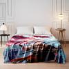 Samurai-themed anime character under red leaves – Flannel blanket for bedroom, living room, sofa, and nap sofas.