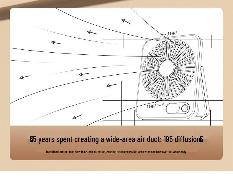 Ultra Quiet USB Rechargeable Mini Desk Fan for Office, Dorm, or Bedroom