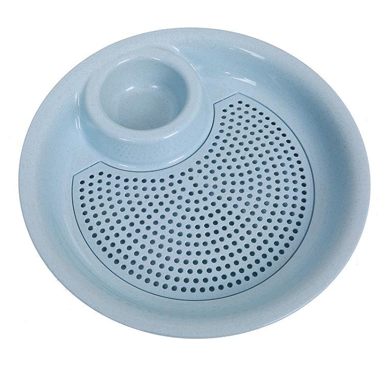 Creative Wheat Straw Double Layer Draining Dumpling Plate for Food