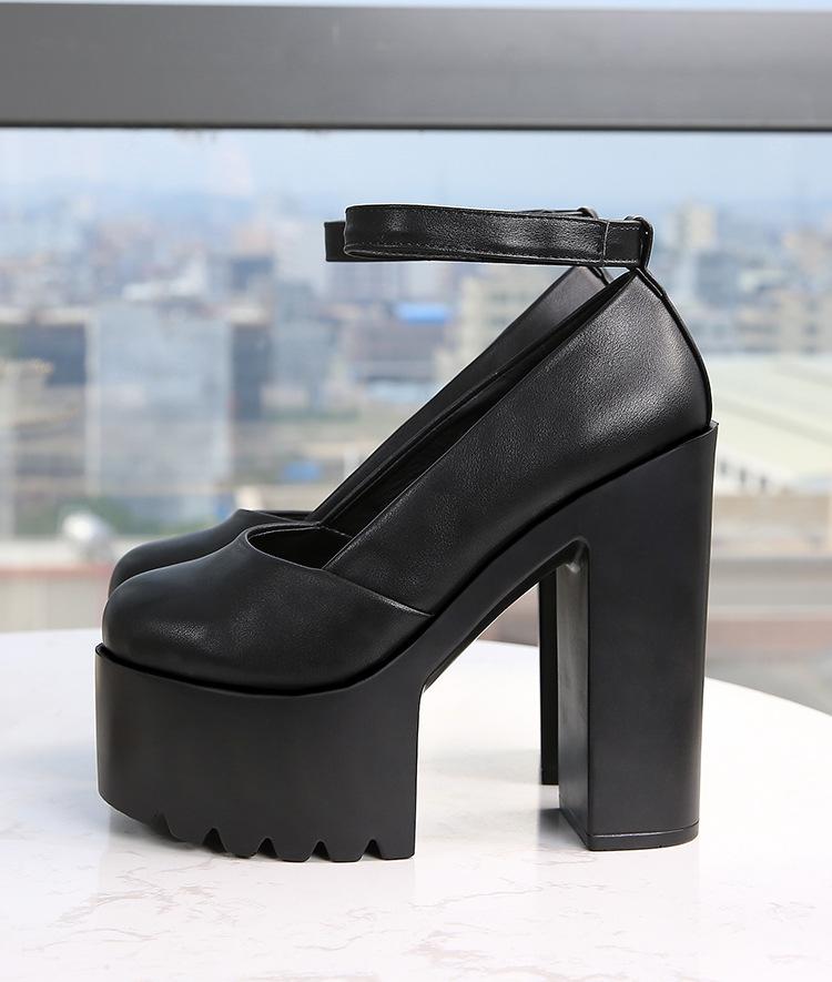 Women Slingback Pumps 15CM High Heel Waterproof Platform Peep Toe Shoes Chunky Block Heel Sandals