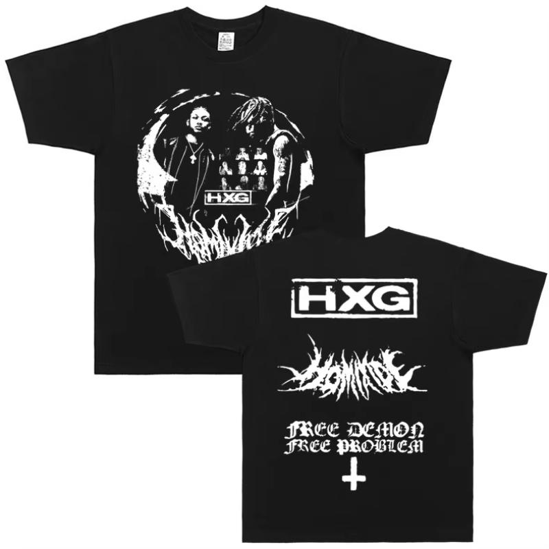 Homixide Gang Mosh Pit Control Tshirt Playboi Carti Opium Merch Tshirt HXG Tshirts Unisex Women Hip Hop Oversized Cotton T Shirts S