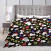 Christmas Bull Terriers Blanket Dog Funny Holiday Travel Flannel Throw Blanket Warm Soft Outdoor Bedspread Birthday Present