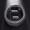 Mens Titanium Steel Bracelet With Dual-Tone Polished Cuban Link Design Hypoallergenic Anti-Tarnish 18K Gold Plated