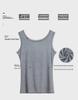 Damen Modal Geripptes Tanktop mit breiten Trägern und Spitzenbesatz - Frühling/Sommer Übergröße Lockere Passform