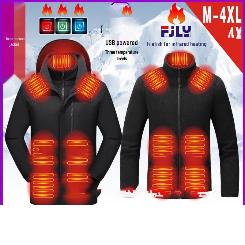Men s Heated 3-in-1 Thermal Outdoor Jacket